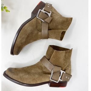 Joe’s Jeans Saki Suede Leather Buckle & Harness Booties
